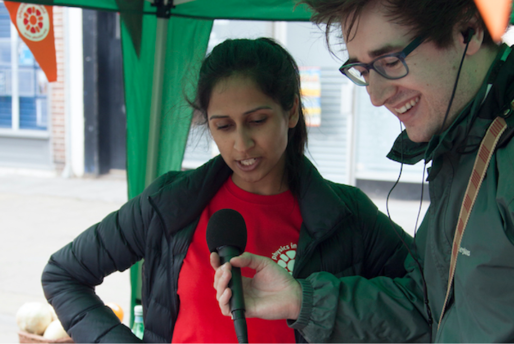 Photograph of person being interviewed.