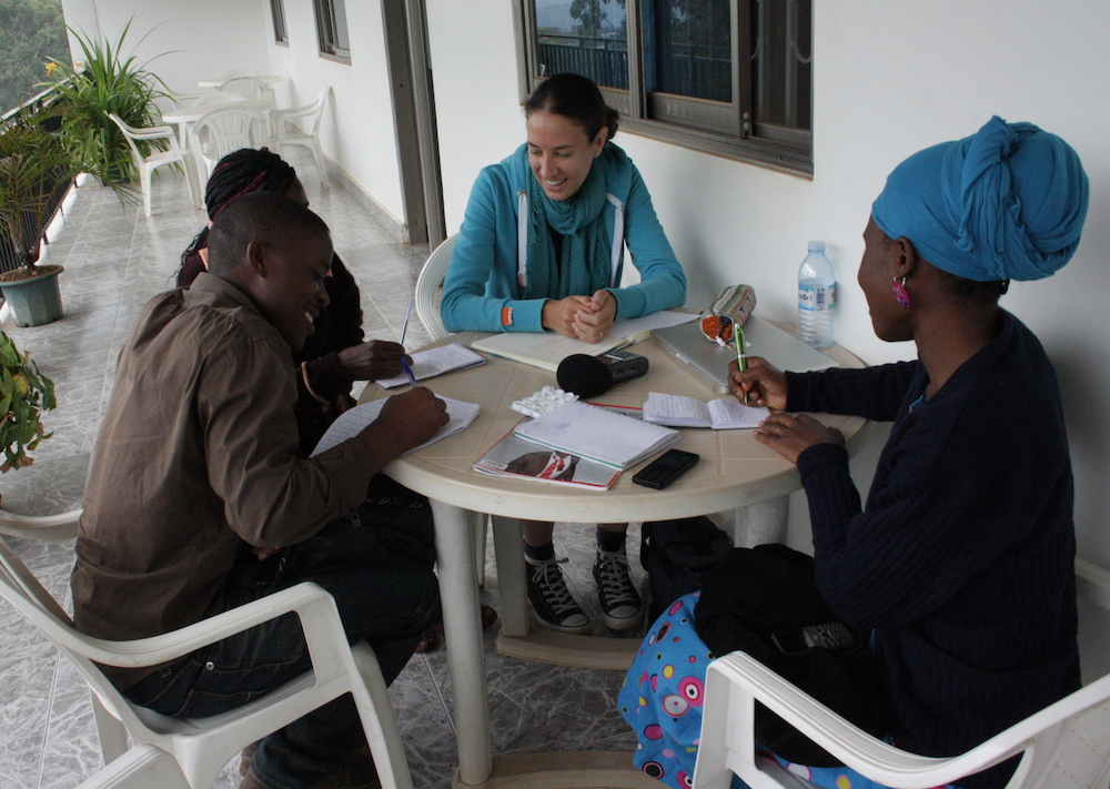 Photograph of Jenneke van der Wal working.