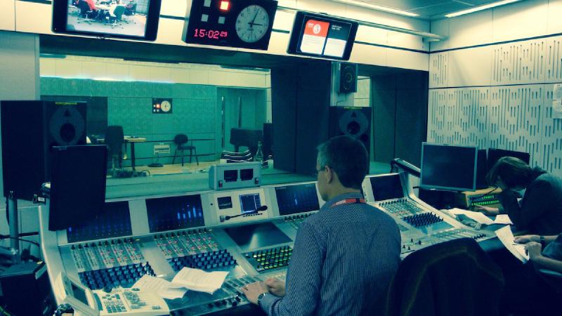 Large radio studio at Broadcasting House.