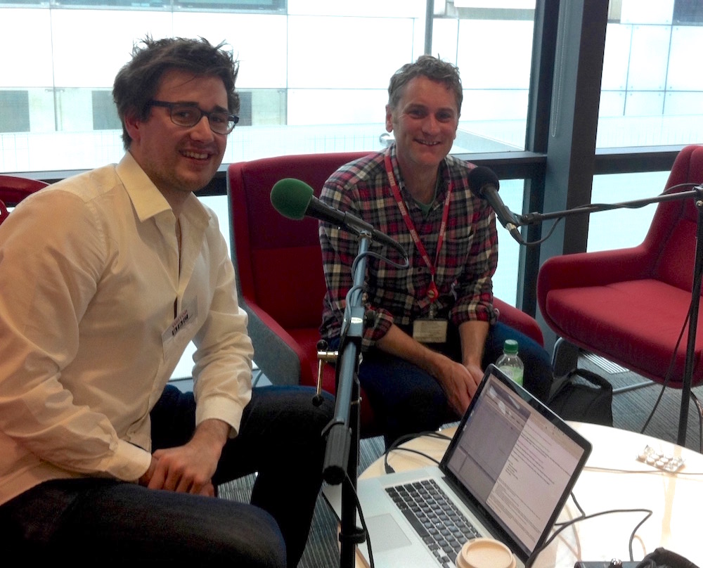 Interviewing Gareth at Broadcasting House.