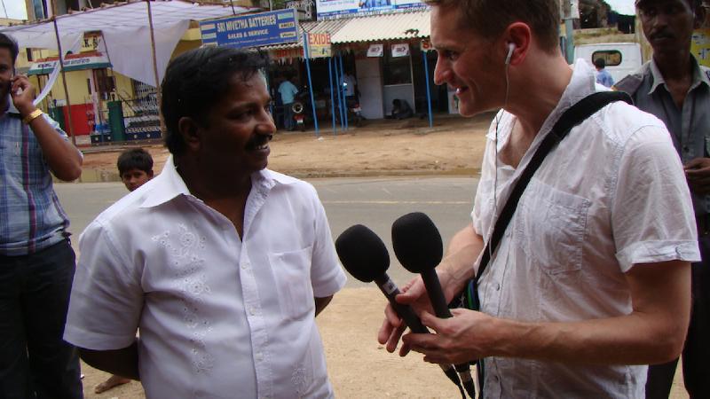 Photograph of Gareth at work.