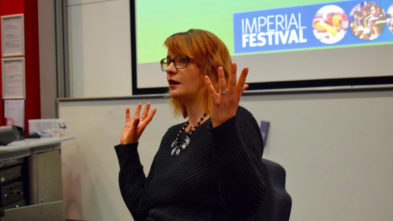 Photograph of Emma Chapman at Imperial Festival.