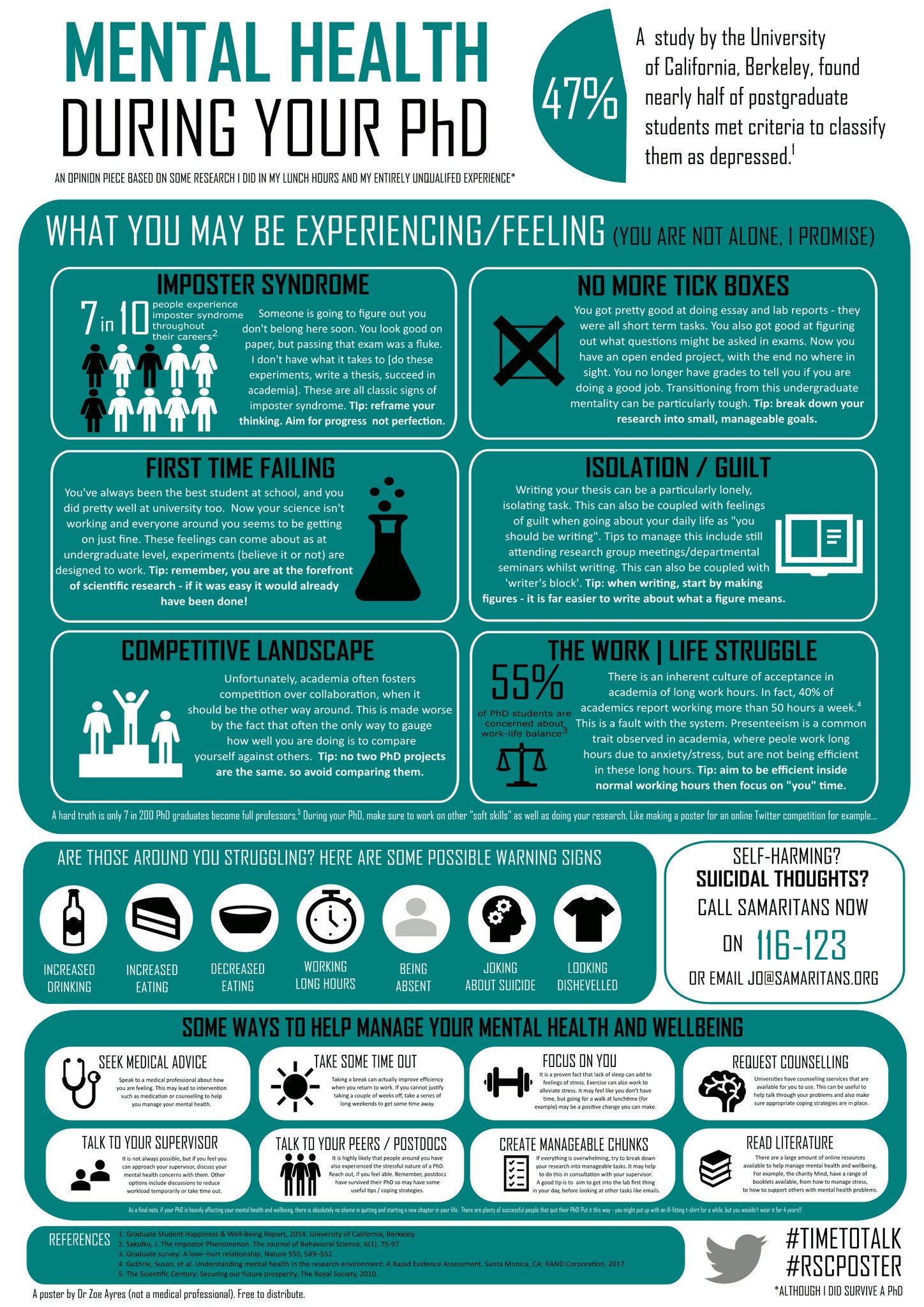 Poster of PhD Mental Health advice.