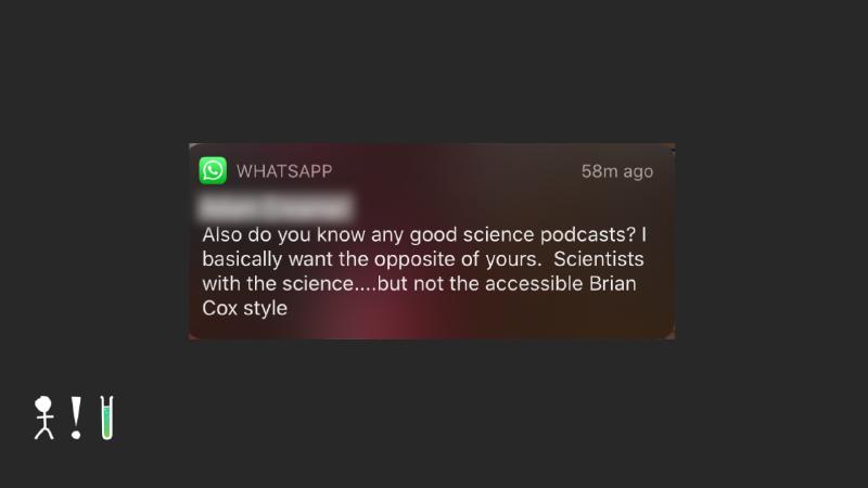 Screenshot of feedback from dedicated podcast listener.