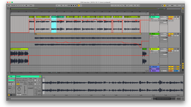 Screenshot of Ableton Live editing session.