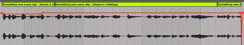 Section of audio showing two edit points.